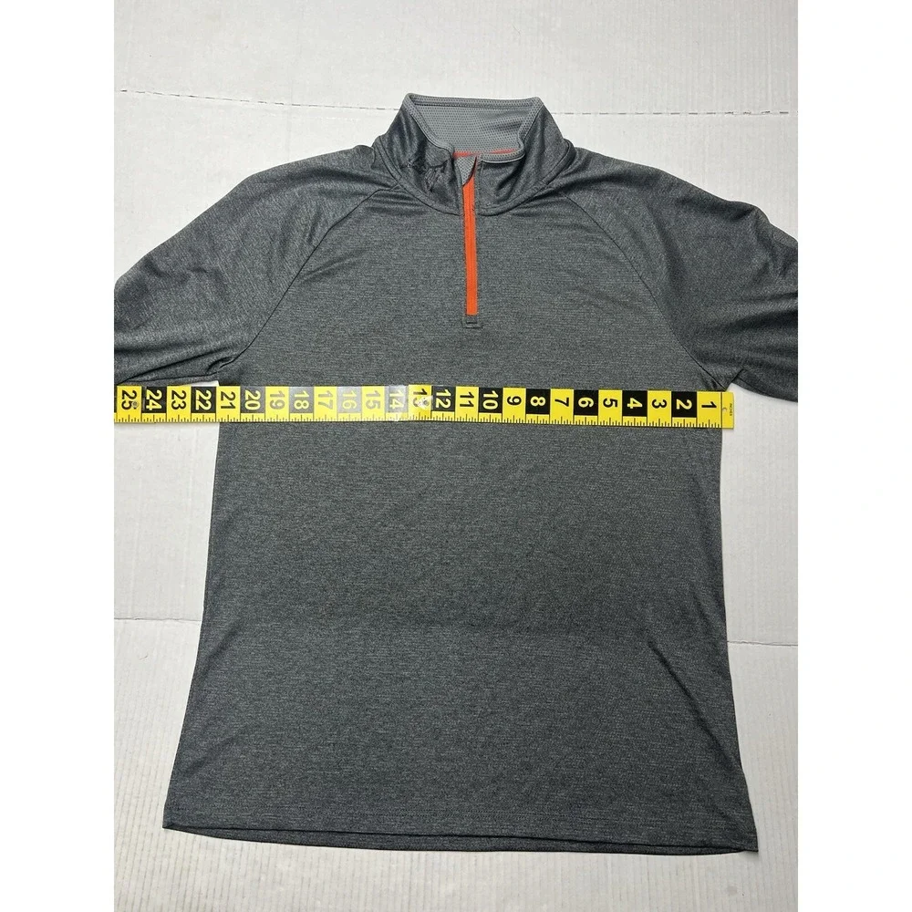 TapOut 1/4 Zip Pullover Men's Large Long Sleeve TapOut Spell Out Mock Neck Gray - Picture 3 of 12